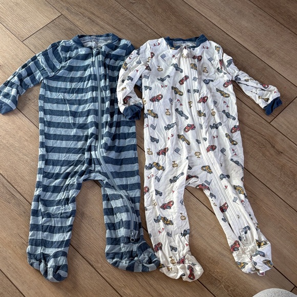 Milkberry Other - Blue Striped and Patterned Kids Footies